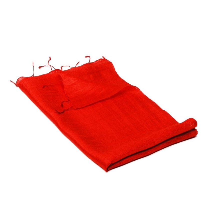 Schal aus Rohseide rot