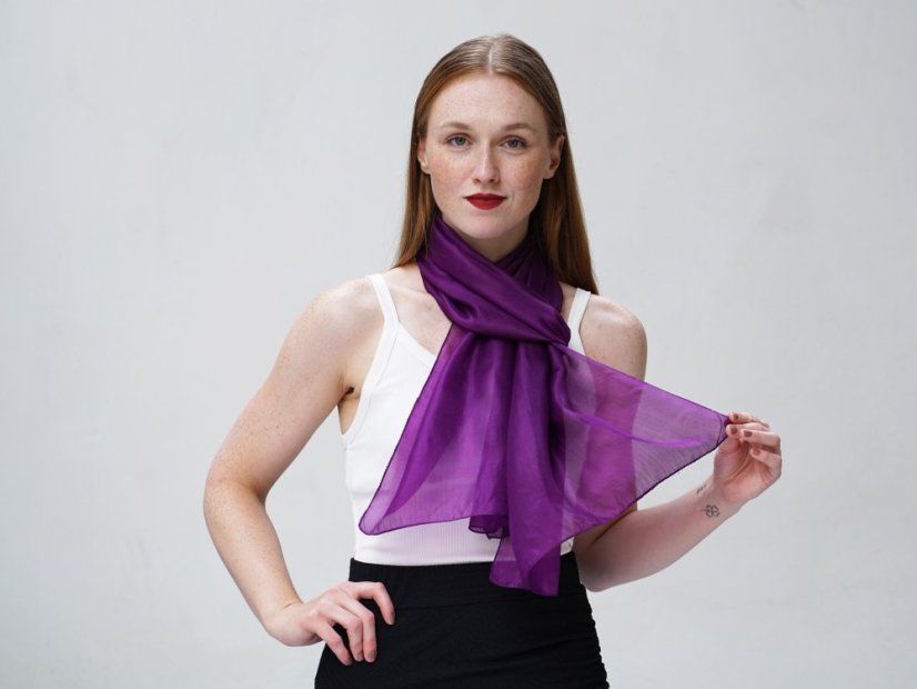 Seidenschal einfarbig dunkellila