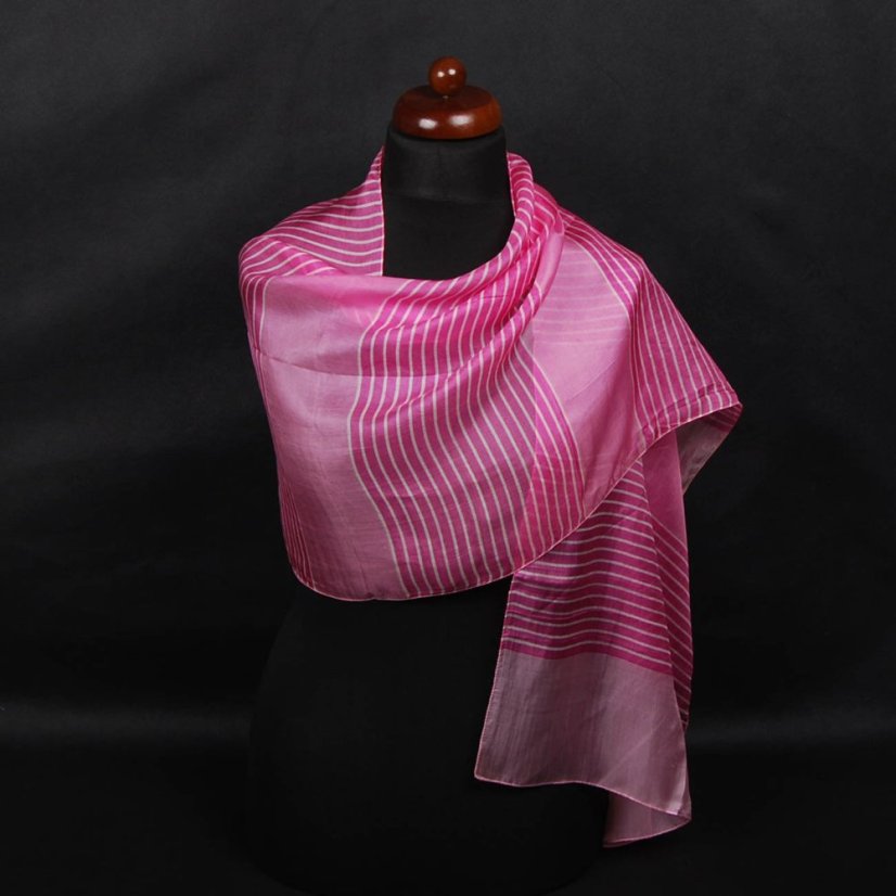 Seidenschal mit Aufdruck rosa