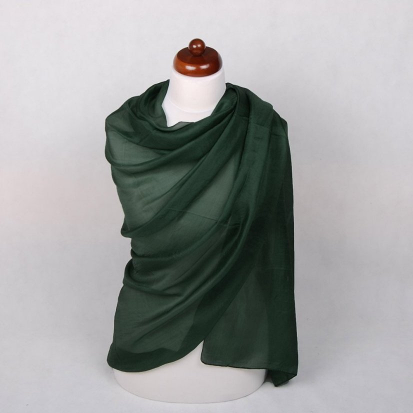 Hodvábny šál veľký tmavozelený