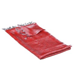 Hedvábná šála z Váránasí šedo-červená