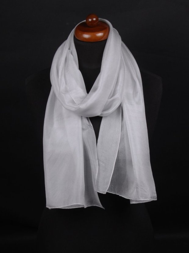 Hodvábny šál jednofarebný svetlošedý