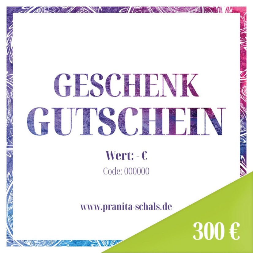 Geschenkgutschein im Wert von 300 €