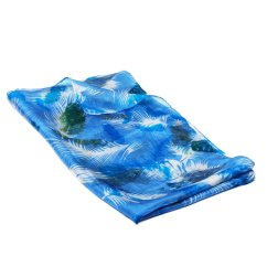 Hedvábná šála s potiskem světle modrá