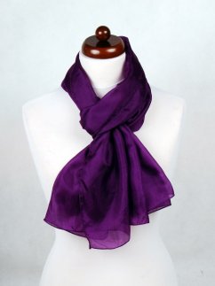 Hedvábná šála jednobarevná tmavě fialová