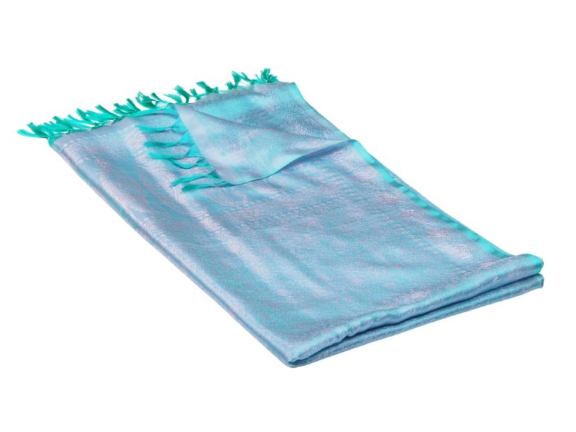 Seidenschal aus Varanasi hellgrün-hellrosa