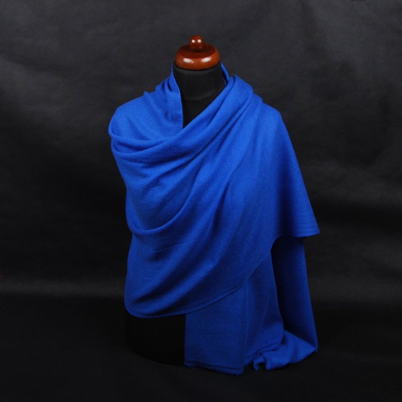 100% Kaschmir-Schal groß blau