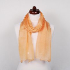 Hedvábná šála jednobarevná světle oranžová