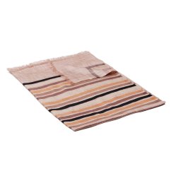 Šál z viskózy a hodvábu s pruhmi svetlohnedý s tmavozlatou farbou