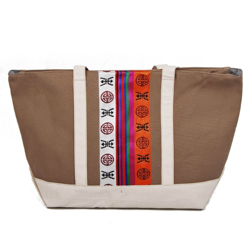 Tibetská kabelka Shopper Thogme svetlohnedá