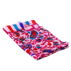 Hedvábná šála s potiskem světle růžová s magentou