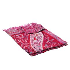 Šála z merino vlny s vyšíváním s magentou