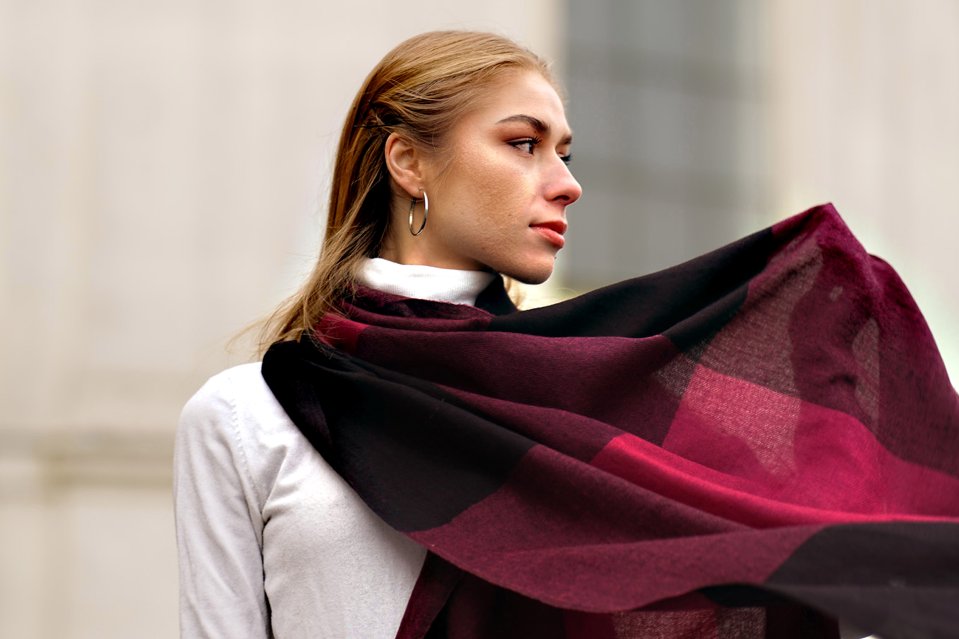 Kaschmirische Pashminas exklusiv kariert