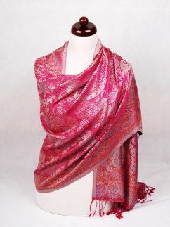 Hodvábny šál Super veľký vo farbe magenta