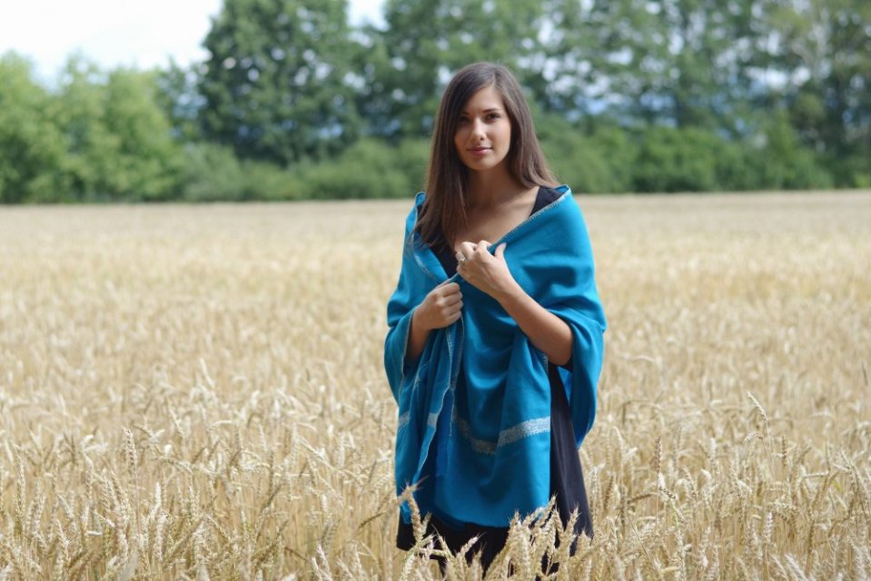 Kašmírske ručne vyšívané vlnené šály