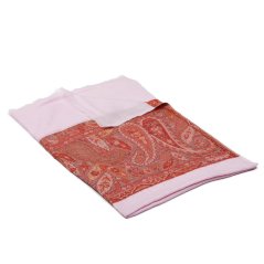 Kašmírská vlněná pašmína Khani Jamavar exclusive světle růžová s červenou