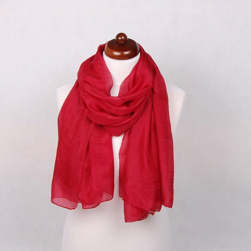 Hodvábny šál veľký červený