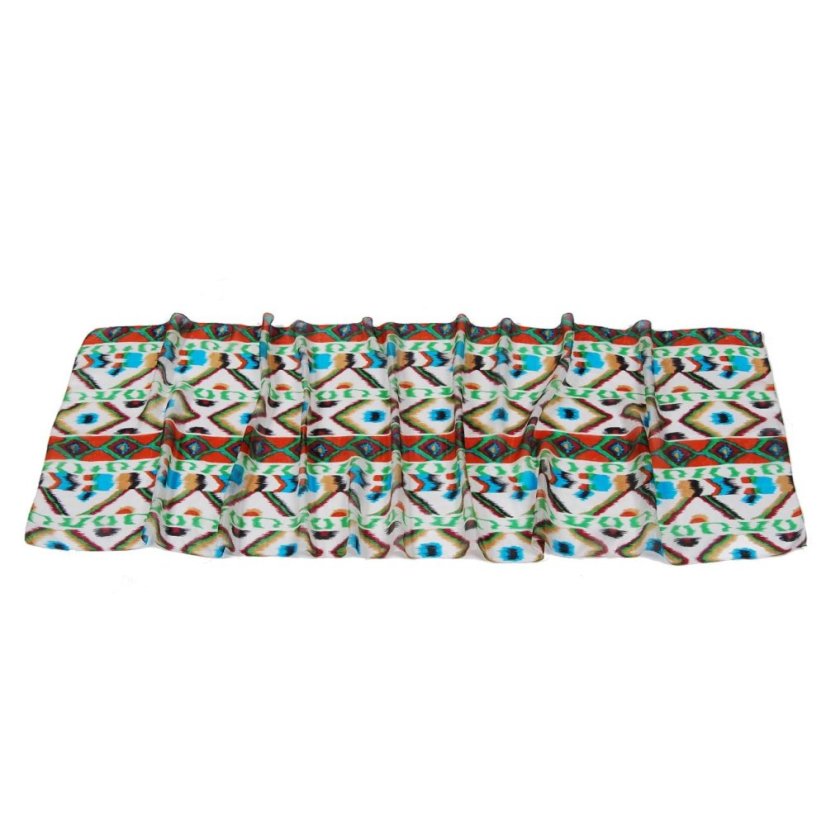 Seidenschal mit Aufdruck weiß mit hellgrün und Kupfer-Farbe