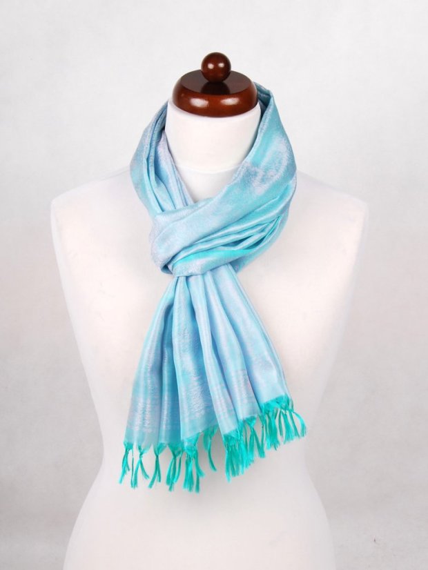 Seidenschal aus Varanasi hellgrün-hellrosa