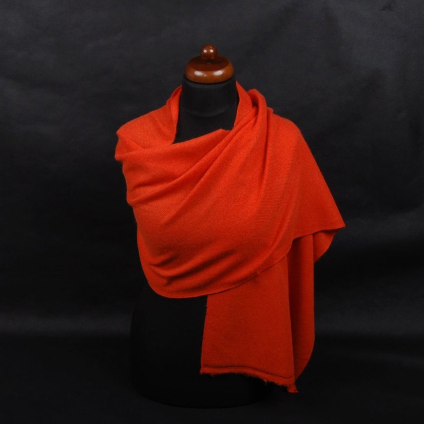 100% Kaschmirschal exklusiv mittelgroß dunkelorange