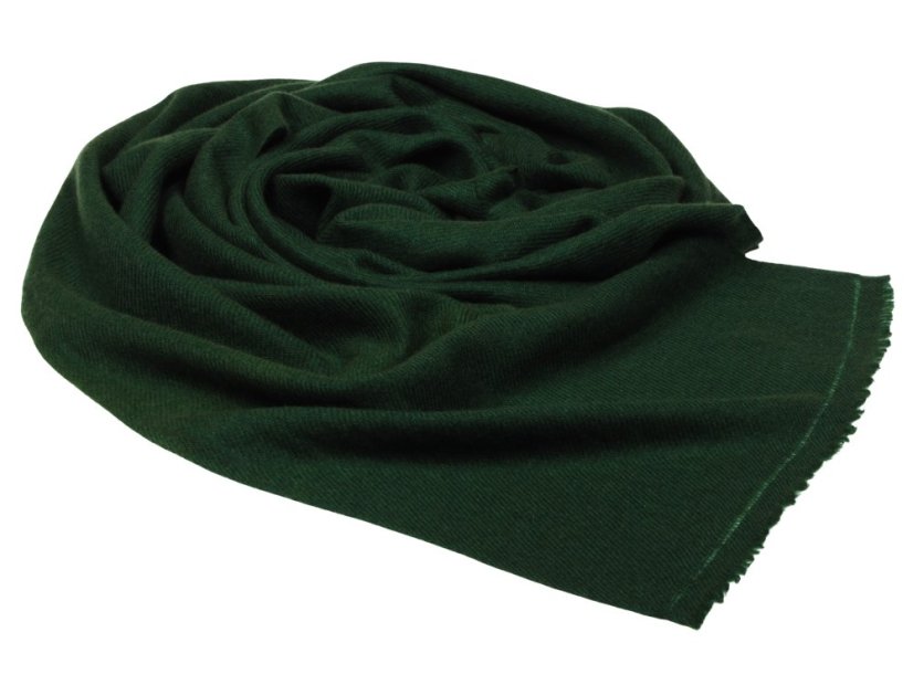 100% kašmírová šála exclusive úzká tmavě zelená