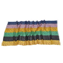 Schal aus Viskose dünn mit Schwarz, Gelb und Dunkellila