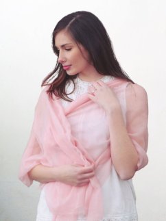 Ring-pashmina exklusiv hellrosa