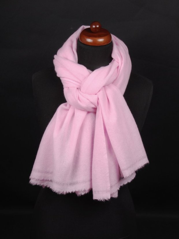 100% kašmírová šála velká světle růžová