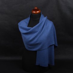 100% kašmírová šála exclusive úzká šedomodrá