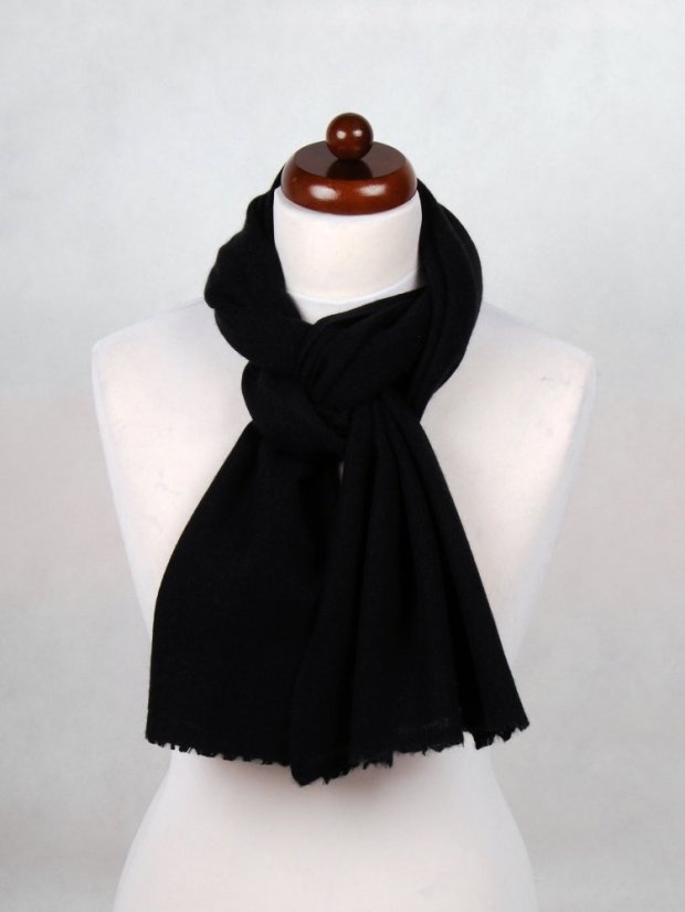 100% Kaschmirschal exklusiv schmal schwarz