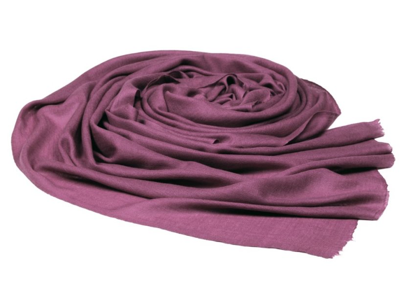 Kašmírska vlnená pašmína Self šedofialová