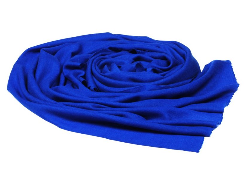 Kašmírská vlněná pašmína Self modrá