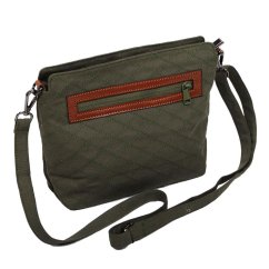 Tibetská kabelka crossbody Tharpa Khorlo tmavě šedozelená