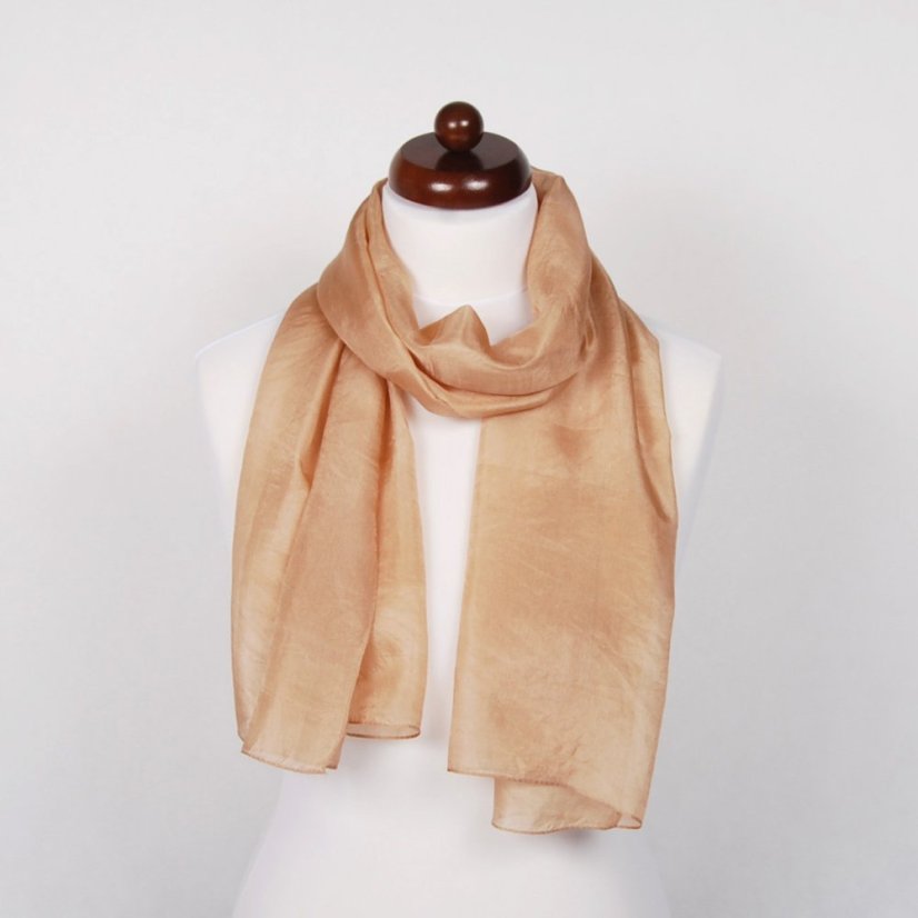 Hodvábny šál jednofarebný béžový