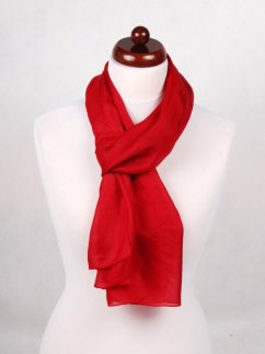 Hedvábná šála jednobarevná červená