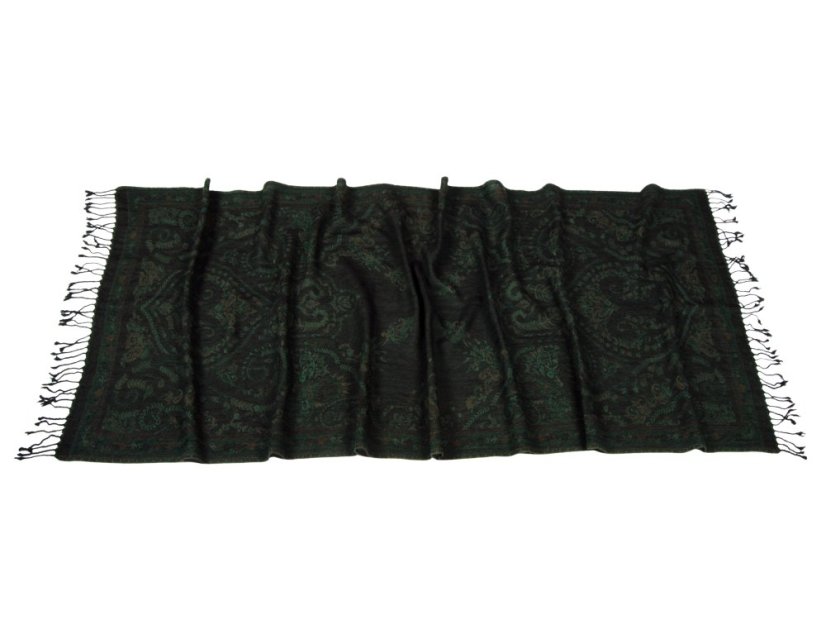 Schal aus Merinowolle dunkelgrün