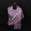 Šála z viskózy a hedvábí s potiskem s fialovou a zelenou