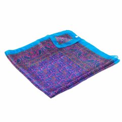 Seidentuch mit Aufdruck rosa-türkis-blau