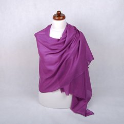 Kašmírská vlněná pašmína Self fialová