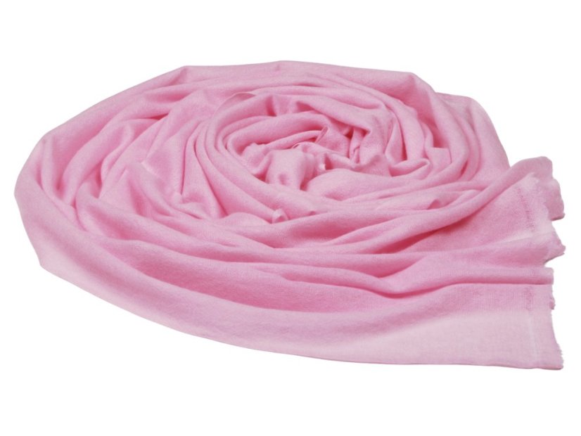 100% kašmírová šála velká světle růžová