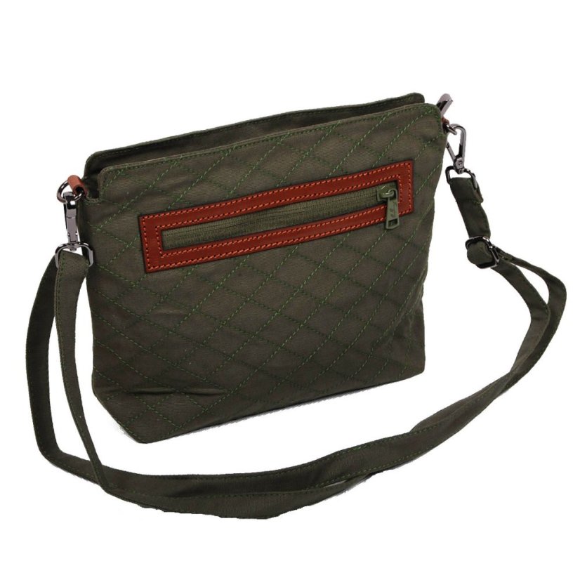 Tibetská kabelka crossbody Tharpa tmavošedozelená