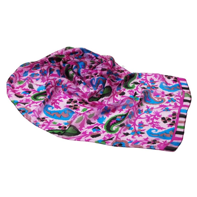 Seidenschal mit Aufdruck lila