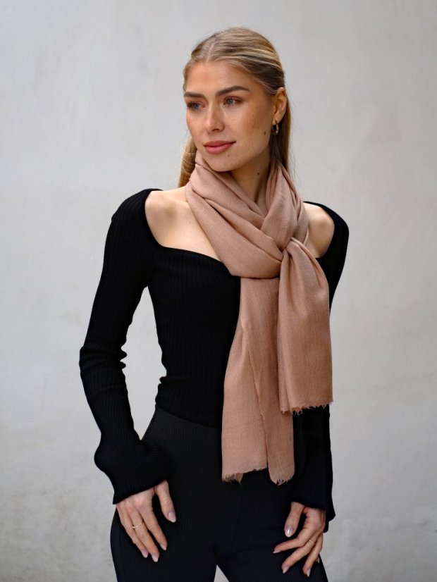 Pashmina-Wollschal Self in Mokka-Mousse