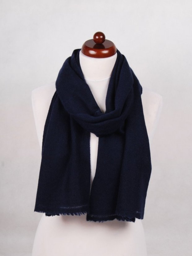 100% kašmírová šála exclusive úzká tmavě modrá