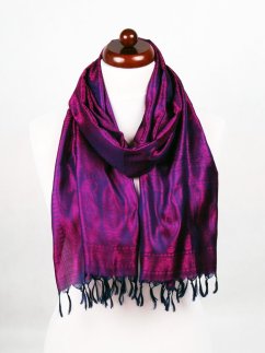 Hedvábná šála z Váránasí tmavě modro-fialová