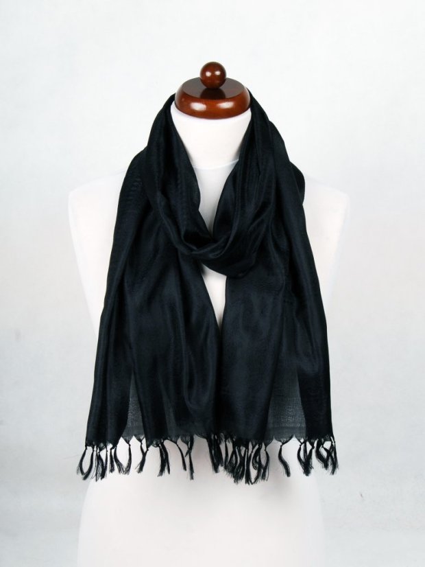 Hedvábná šála z Váránasí černá