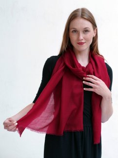Ring-pashmina exklusiv weinrot