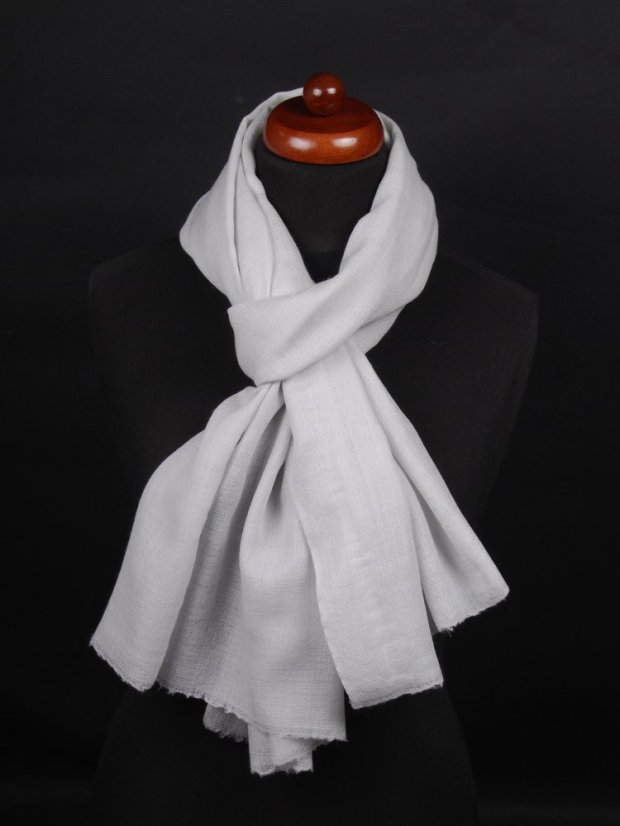 Pashmina-Wollschal Self hellgrau