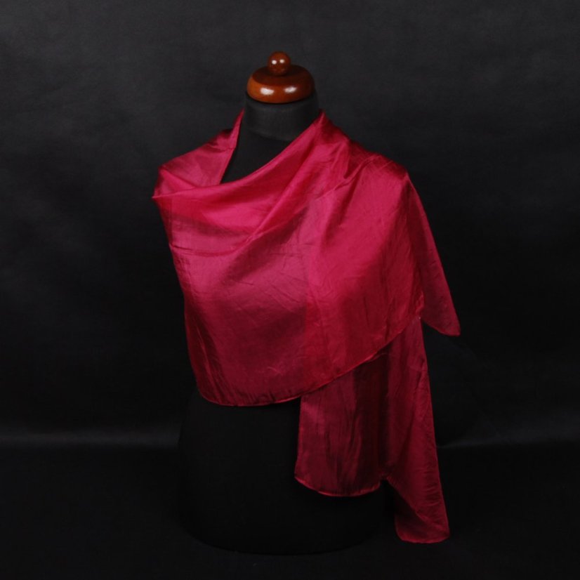 Seidenschal einfarbig himbeerrot