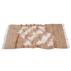 Šála z merino vlny s vyšíváním Kalsang světle hnědo-smetanová